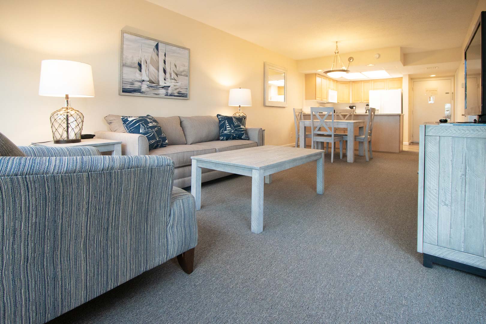 A clean living room area at VRI's Bay Club of Sandestin in Florida.